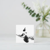 Snowboarden Vierkante Visitekaartje (Staand voorkant)