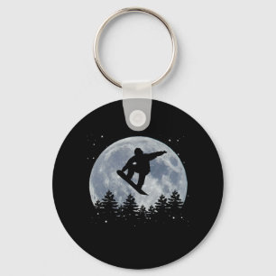Snowboarden voor de maan sleutelhanger
