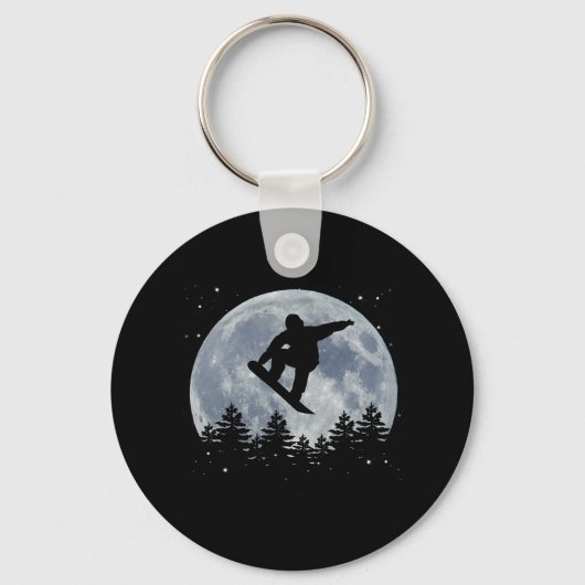 Snowboarden voor de maan sleutelhanger (Voorkant)