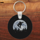 Snowboarden voor de maan sleutelhanger (Voorkant)