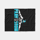 Snowboarden voor Gebed Sneeuw Jezus Fleece Deken (Voorkant (Horizontaal))