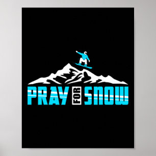 Snowboarden voor Gebed Sneeuw Jezus Poster