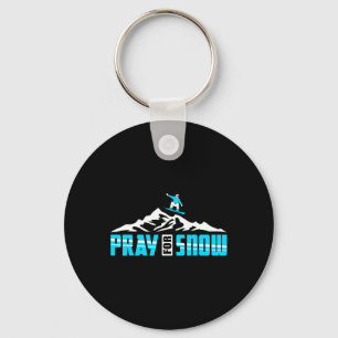 Snowboarden voor Gebed Sneeuw Jezus Sleutelhanger