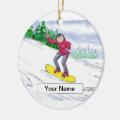 Snowboarden - Vrouw Keramisch Ornament (Links)