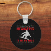 Snowboarden: Wat is het leuk om kerst te rijden Sleutelhanger (Voorkant)