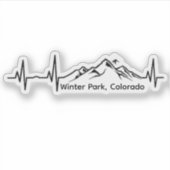 Snowboarden Winter Park Hartslag Sticker (Voorkant)