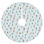 Snowboarden Winter Skiën Kerstmis Vibe Patroon Kerstboom Rok (Voorkant)