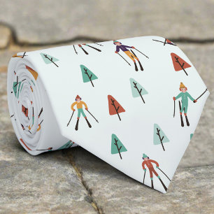 Snowboarden Winter Skiën Kerstmis Vibe Patroon Stropdas