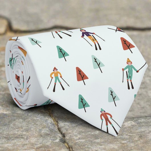 Snowboarden Winter Skiën Kerstmis Vibe Patroon Stropdas