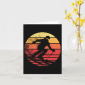 Snowboarden Zonsondergang Wintersport Skier Snowbo Kaart (Gele Bloem)