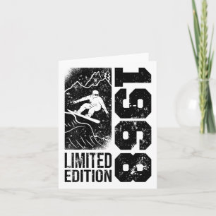 Snowboarder 1968 Birthday Snowboarding Sno Kaart