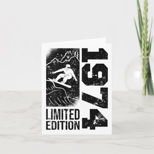 Snowboarder  1974 Birthday Snowboarding Sno Kaart (Voorkant)