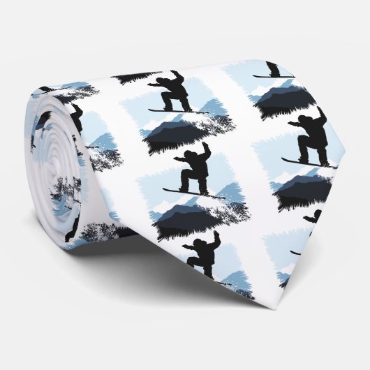 Snowboarder Action Jump Stropdas (Opgerold)