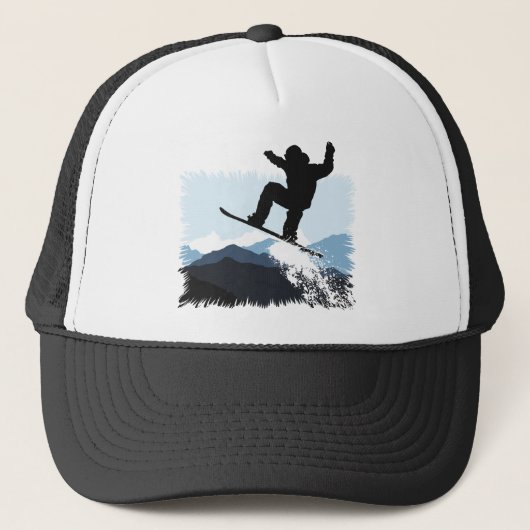 Snowboarder Action Jump Trucker Pet (Voorkant)