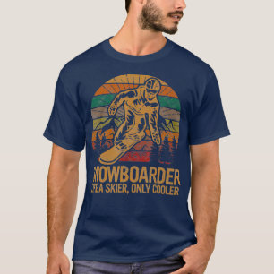 Snowboarder als een skiër die alleen wolkenkrabbe t-shirt