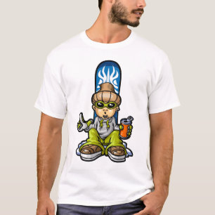 Snowboarder and soda t-shirt