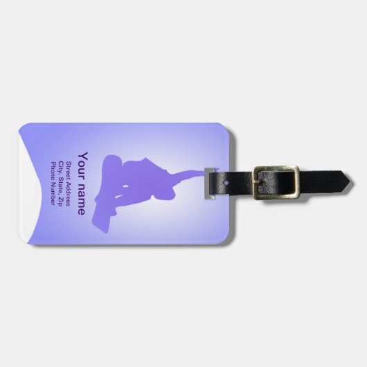 Snowboarder Bagagelabel (Voorkant horizontaal)