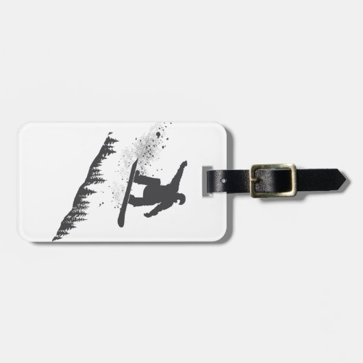 Snowboarder Bagagelabel (Voorkant horizontaal)