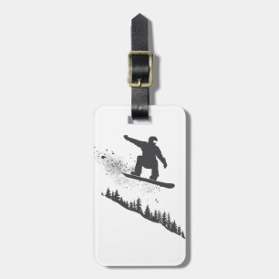 Snowboarder Bagagelabel