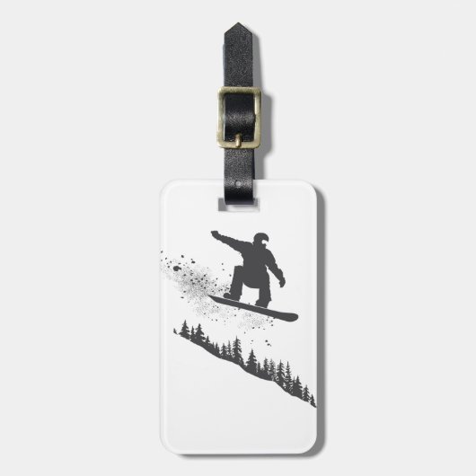 Snowboarder Bagagelabel (Voorkant verticaal)