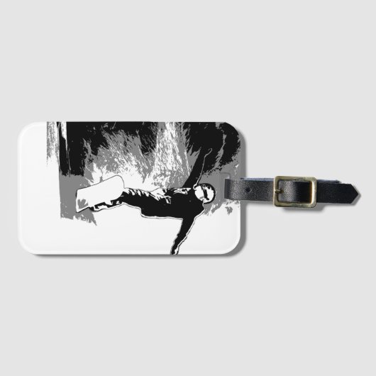 Snowboarder Bagagelabel (Voorkant (horizontaal))