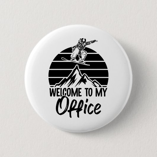 Snowboarder Berge | Snowboard apres-ski giften Ronde Button 5,7 Cm (Voorkant)