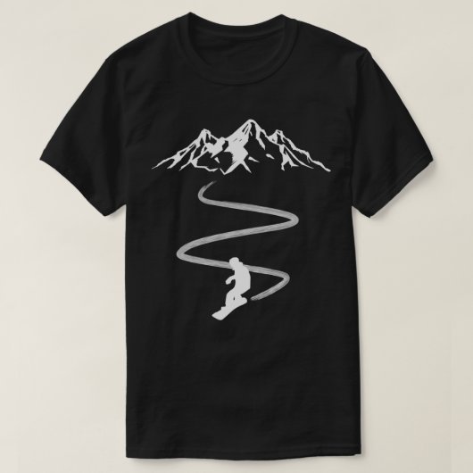 Snowboarder bergen dalen t-shirt (Design voorkant)