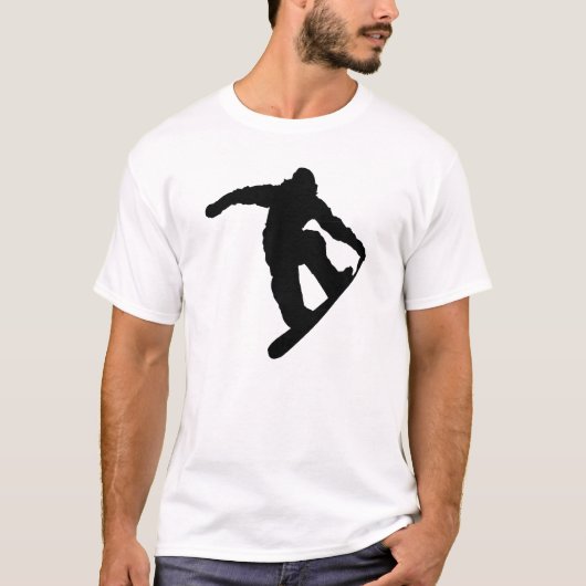 Snowboarder Black Silhouette T-Shirt (Voorkant)