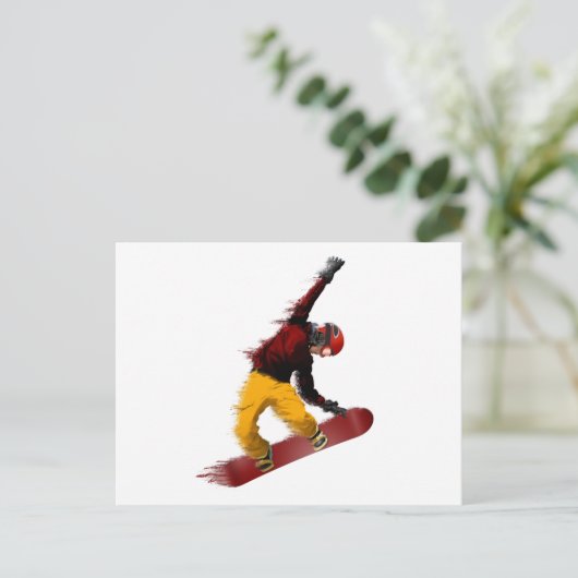 Snowboarder Briefkaart (Staand voorkant)