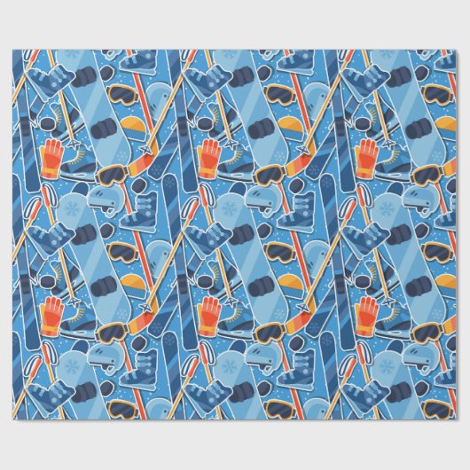 Snowboarder Cadeaupapier (Vlak)