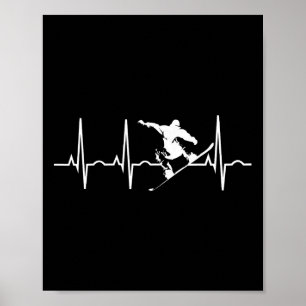 Snowboarder Cadeaus - Snowboarden Heartbeat T Shir Poster