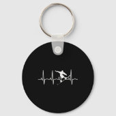 Snowboarder Cadeaus - Snowboarden Heartbeat T Shir Sleutelhanger (Voorkant)
