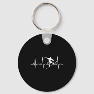 Snowboarder Cadeaus - Snowboarden Heartbeat T Shir Sleutelhanger