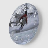 Snowboarder "Carving the Mountain" Wintersport Grote Klok (Hoek)