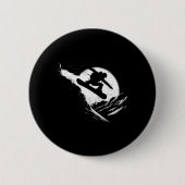 Snowboarder Cliff Snowboard Distresse Ronde Button 5,7 Cm (Voorkant)