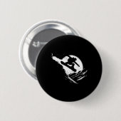 Snowboarder Cliff Snowboard Distresse Ronde Button 5,7 Cm