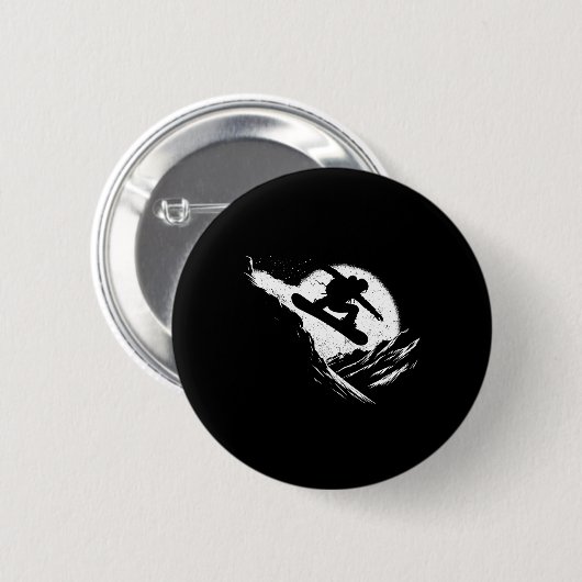 Snowboarder Cliff Snowboard Distresse Ronde Button 5,7 Cm (Voorkant /achterkant)