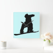 Snowboarder Clock Vierkante Klok (Huis)