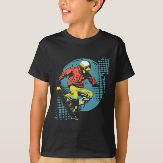 Snowboarder Comic Look Alpine Snowboarding T-shirt (Voorkant)