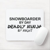 Snowboarder Deadly Ninja bij nacht Muismat (Met muis)