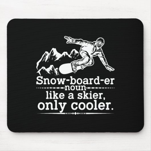 Snowboarder Definitie Grappig Snowboarden Winter S Muismat (Voorkant)