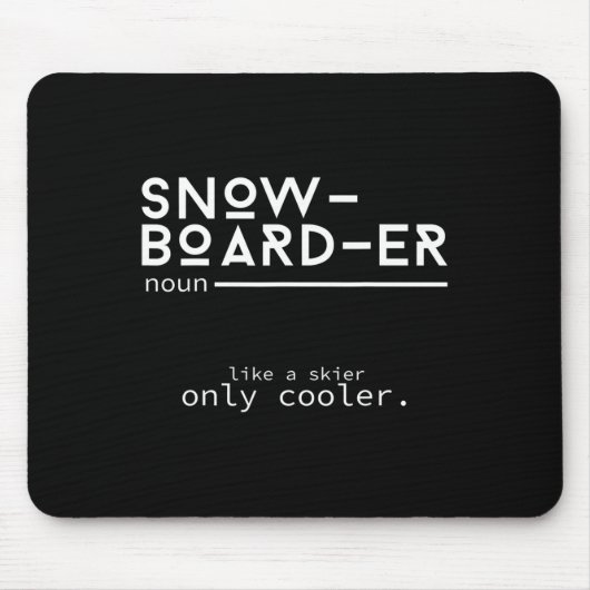 Snowboarder Definitie Grappig Snowboarden Winter S Muismat (Voorkant)