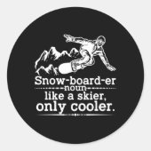 Snowboarder Definitie Grappig Snowboarden Winter S Ronde Sticker (Voorkant)