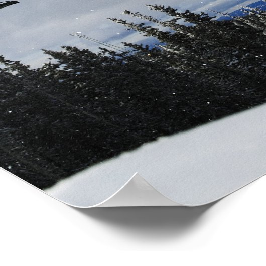 Snowboarder die in de lucht springt en een achterk poster (Hoek)