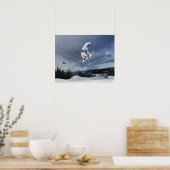 Snowboarder die in de lucht springt en een achterk poster (Keuken)