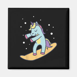 Snowboarder Eenhoorn Snowboarden Wintersport Ski Magneet