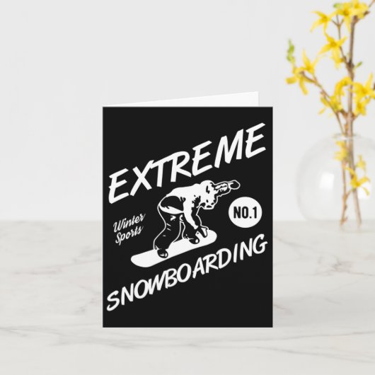 Snowboarder Extreme Snowboarden Wintersport Sneeuw Kaart (Gele Bloem)
