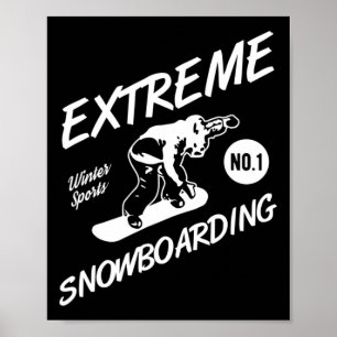 Snowboarder Extreme Snowboarden Wintersport Sneeuw Poster