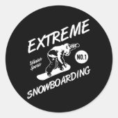 Snowboarder Extreme Snowboarden Wintersport Sneeuw Ronde Sticker (Voorkant)