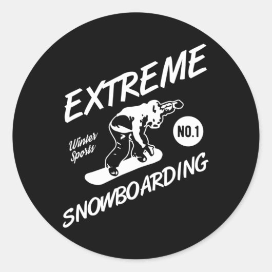 Snowboarder Extreme Snowboarden Wintersport Sneeuw Ronde Sticker (Voorkant)